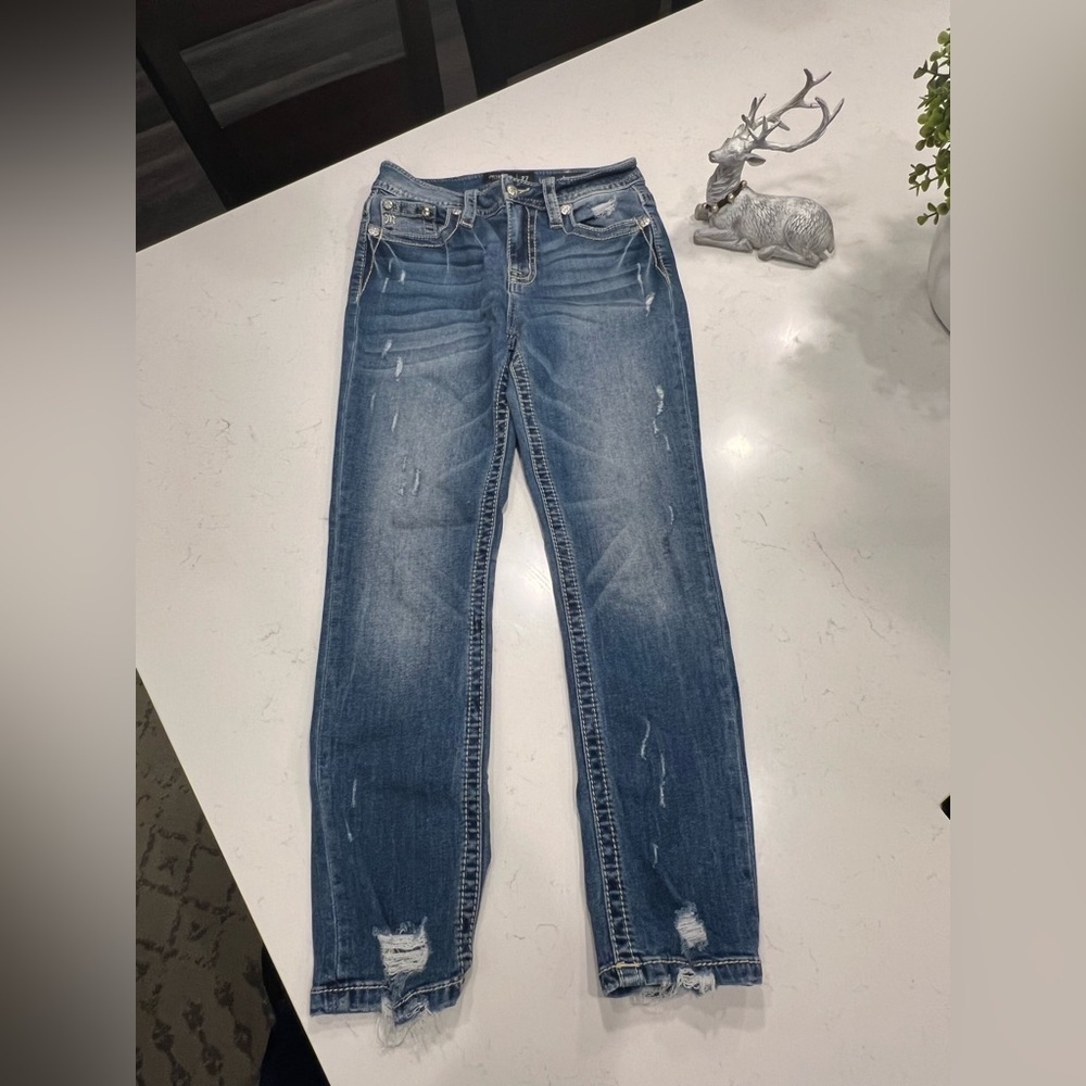Miss Me jeans Heaven High Rise Slim Straight leg jeans distressed women size 27
